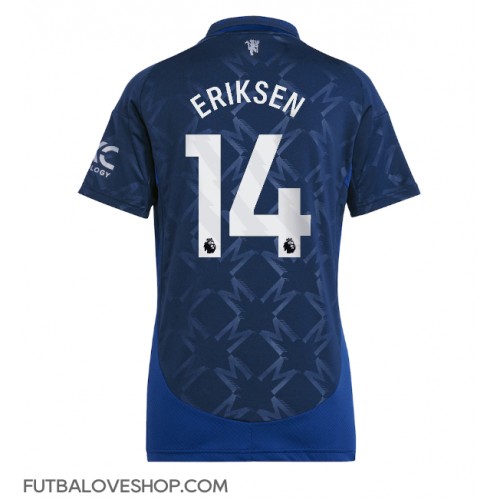 Dres Manchester United Christian Eriksen #14 Preč pre Ženy 2024-25 Krátky Rukáv